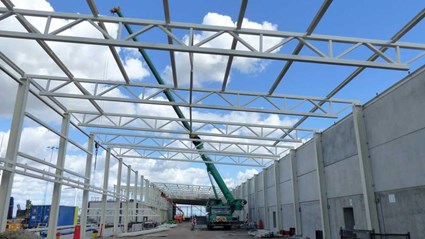 Steel structure for the ESS Klystron Gallery.