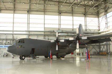 Hangar at the military airport in Powidz