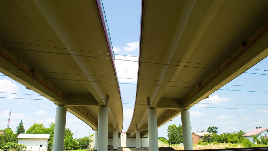 Viaduct over railway line Viaduct over railway line