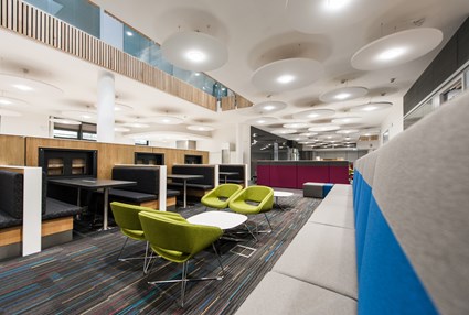 The ground floor refectory area showing breakout spaces for informal meetings